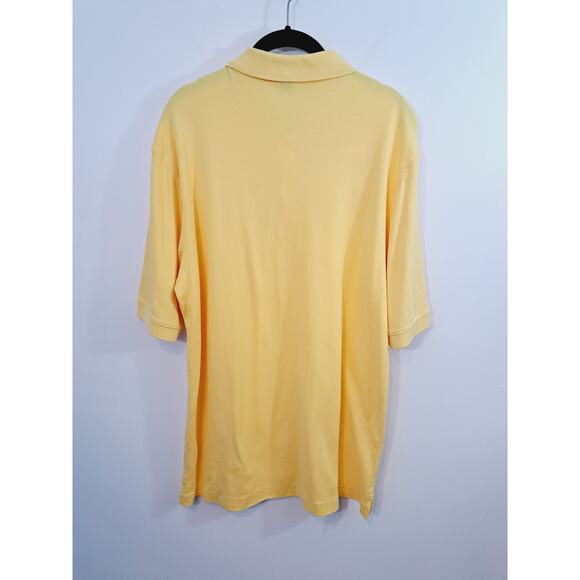 Land's End Men's Yellow Jersey Knit Polo Shirt Size Large 42 44 Comfort - Picture 4 of 4